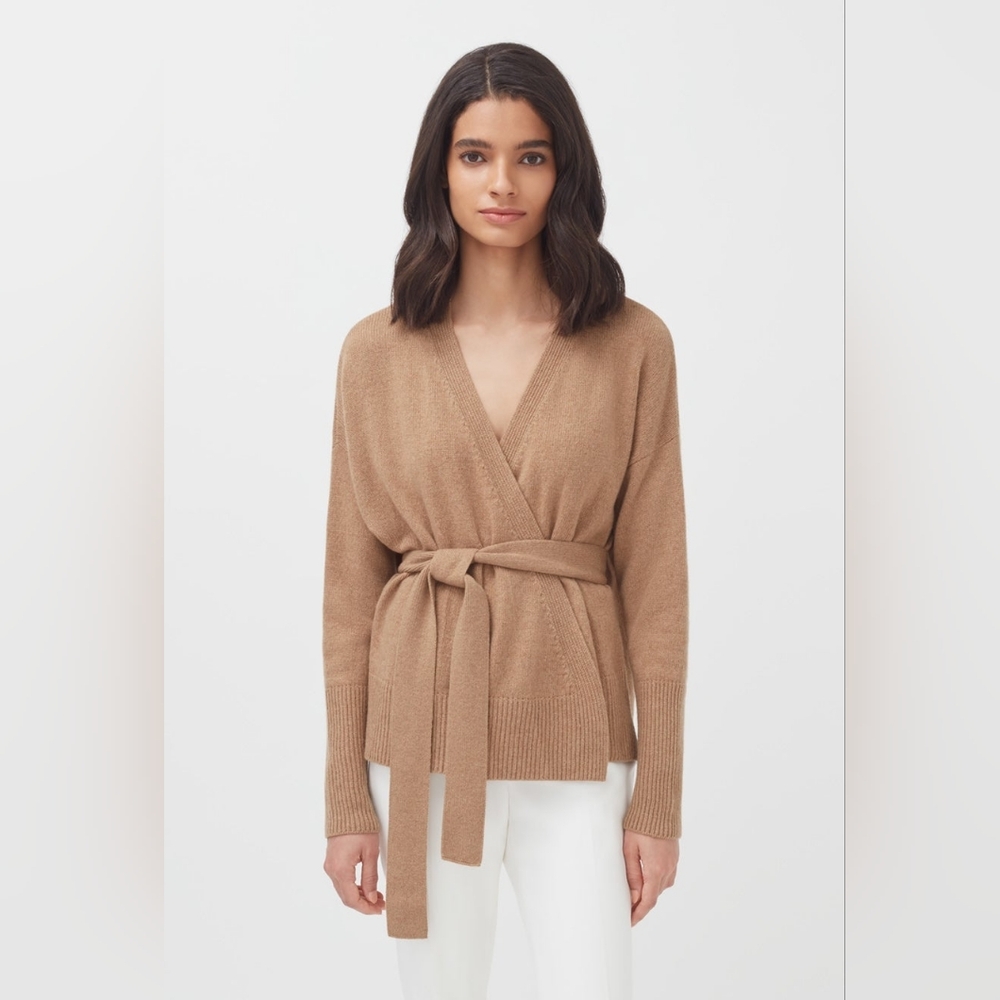 Cuyana Camel Wrap Cardigan Cashmere